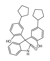 3,3-bis(5-cyclopentyl-2-hydroxyphenyl)indolin-2-one structure