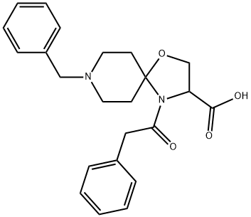 8-benzyl-4-(2-phenylacetyl)-1-oxa-4,8-diazaspiro[4.5]decane-3-carboxylic acid Structure