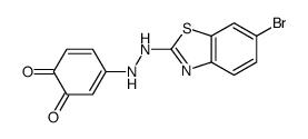 4-[2-(6-bromo-1,3-benzothiazol-2-yl)hydrazinyl]cyclohexa-3,5-diene-1,2-dione结构式