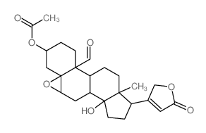 3-(acetyloxy)-14-hydroxy-19-oxo-5,6-epoxycard-20(22)-enolide Structure