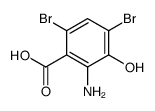 2-amino-4,6-dibromo-3-hydroxybenzoic acid结构式