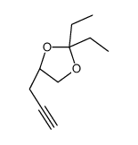 (4S)-2,2-diethyl-4-prop-2-ynyl-1,3-dioxolane结构式