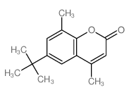2H-1-Benzopyran-2-one,6-(1,1-dimethylethyl)-4,8-dimethyl-结构式