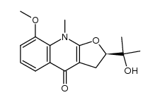[2S,(-)]-3,9-Dihydro-2-(1-hydroxy-1-methylethyl)-8-methoxy-9-methylfuro[2,3-b]quinoline-4(2H)-one结构式