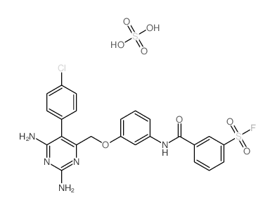 3-[[3-[[2,6-diamino-5-(4-chlorophenyl)pyrimidin-4-yl]methoxy]phenyl]carbamoyl]benzenesulfonyl fluoride; sulfuric acid结构式