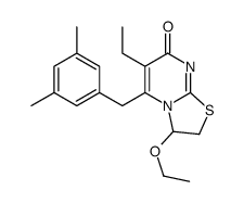 5-[(3,5-dimethylphenyl)methyl]-3-ethoxy-6-ethyl-2,3-dihydro-[1,3]thiazolo[3,2-a]pyrimidin-7-one结构式