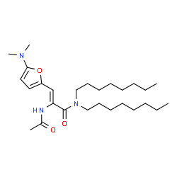 2-Propenamide,2-(acetylamino)-3-[5-(dimethylamino)-2-furanyl]-N,N-dioctyl-结构式