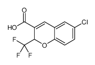 6-chloro-2-(trifluoromethyl)-2H-chromene-3-carboxylic acid结构式