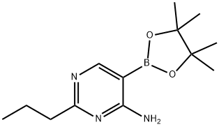 4-Amino-2-(n-propyl)pyrimidine-5-boronic acid pinacol ester结构式