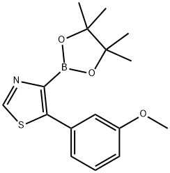 5-(3-Methoxyphenyl)thiazole-4-boronic acid pinacol ester结构式