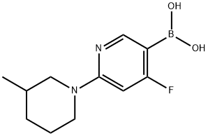 4-Fluoro-2-(3-methylpiperidin-1-yl)pyridine-5-boronic acid结构式