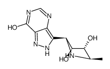 7H-Pyrazolo4,3-dpyrimidin-7-one, 3-(2S,3S,4R,5R)-3,4-dihydroxy-5-methyl-2-pyrrolidinyl-1,4-dihydro- structure