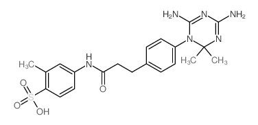 Benzenesulfonic acid,4-[[3-[4-(4,6-diamino-2,2-dimethyl-1,3,5-triazin-1(2H)-yl)phenyl]-1-oxopropyl]amino]-2-methyl- structure