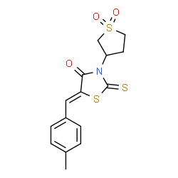 (Z)-3-(1,1-dioxidotetrahydrothiophen-3-yl)-5-(4-methylbenzylidene)-2-thioxothiazolidin-4-one Structure