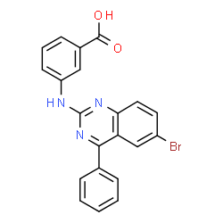 3-[(6-BROMO-4-PHENYLQUINAZOLIN-2-YL)AMINO]BENZOIC ACID结构式