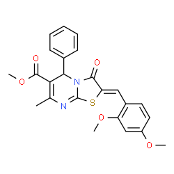 methyl 2-(2,4-dimethoxybenzylidene)-7-methyl-3-oxo-5-phenyl-2,3-dihydro-5H-[1,3]thiazolo[3,2-a]pyrimidine-6-carboxylate结构式