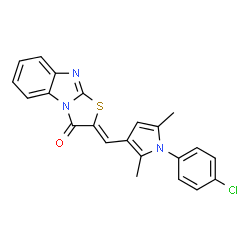 (2Z)-2-{[1-(4-chlorophenyl)-2,5-dimethyl-1H-pyrrol-3-yl]methylidene}[1,3]thiazolo[3,2-a]benzimidazol-3(2H)-one结构式