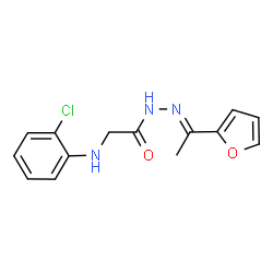 2-[(2-chlorophenyl)amino]-N'-[1-(2-furyl)ethylidene]acetohydrazide (non-preferred name) Structure