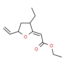 Acetic acid, (5-ethenyl-3-ethyldihydro-2(3H)-furanylidene)-, ethyl ester, (2Z)- (9CI)结构式