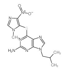 9H-Purin-2-amine,6-[(1-methyl-4-nitro-1H-imidazol-5-yl)thio]-9-(2-methylpropyl)- Structure