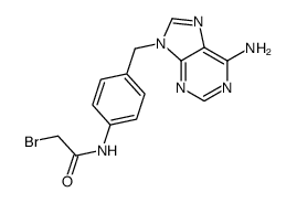 N-[4-[(6-aminopurin-9-yl)methyl]phenyl]-2-bromoacetamide Structure