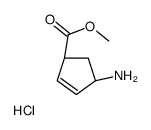 Methyl (1R,4S)-4-amino-2-cyclopentene-1-carboxylate hydrochloride (1:1) Structure