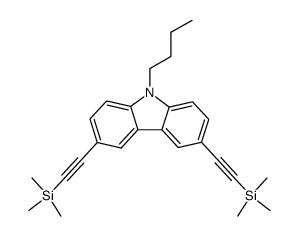 3,6-bis(trimethylsilylethynyl)-9-butylcarbazole结构式