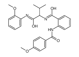 N-[1-(2-methoxyanilino)-3-methyl-1-oxobutan-2-yl]-2-[(4-methoxybenzoyl)amino]benzamide结构式