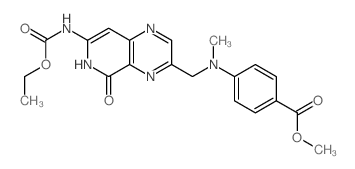 methyl 4-[[4-(ethoxycarbonylamino)-2-oxo-3,7,10-triazabicyclo[4.4.0]deca-4,6,8,10-tetraen-9-yl]methyl-methyl-amino]benzoate结构式