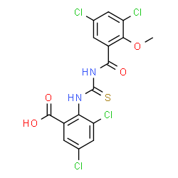 3,5-DICHLORO-2-[[[[(2,4-DICHLOROPHENOXY)ACETYL]AMINO]THIOXOMETHYL]AMINO]-BENZOIC ACID结构式