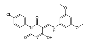 (5Z)-1-(4-chlorophenyl)-5-[(3,5-dimethoxyanilino)methylidene]-1,3-diazinane-2,4,6-trione Structure