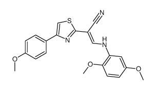 (Z)-3-(2,5-dimethoxyanilino)-2-[4-(4-methoxyphenyl)-1,3-thiazol-2-yl]prop-2-enenitrile结构式