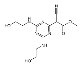 [4,6-bis-(2-hydroxy-ethylamino)-[1,3,5]triazin-2-yl]-cyano-acetic acid methyl ester结构式