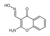 2-amino-3-(hydroxyiminomethyl)chromen-4-one结构式