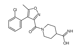 1-[4-(2-chlorophenyl)-5-methyl-1,2-oxazole-3-carbonyl]piperidine-4-carboxamide结构式