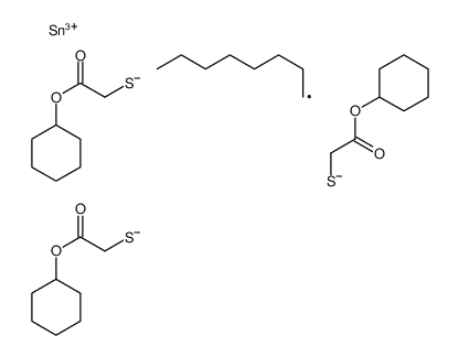 cyclohexyl 2-[bis[(2-cyclohexyloxy-2-oxoethyl)sulfanyl]-octylstannyl]sulfanylacetate Structure