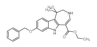 Azepino[4,5-b]indole-5-carboxylic acid, 1,2,3,6-tetrahydro-1,1-dimethyl-8-(phenylmethoxy)-, ethyl ester picture