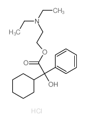 Benzeneacetic acid, a-cyclohexyl-a-hydroxy-, 2-(diethylamino)ethylester, hydrochloride (1:1) structure