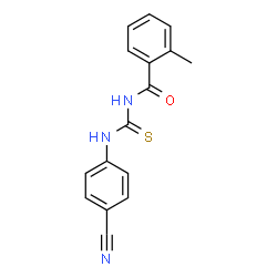 N-{[(4-cyanophenyl)amino]carbonothioyl}-2-methylbenzamide structure