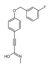 3-[4-[(3-fluorophenyl)methoxy]phenyl]-N-methylprop-2-ynamide Structure