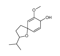 7-methoxy-2-propan-2-yl-1-oxaspiro[4.5]deca-6,9-dien-8-ol结构式