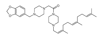 1-[4-(3,4-Methylenedioxybenzyl)-1-piperazinylacetyl]-4-(3,7,11-trimethyl-2,6,10-dodecatrienyl)piperazine结构式