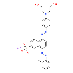 sodium 5-[[4-[bis(2-hydroxyethyl)amino]phenyl]azo]-8-[(o-tolyl)azo]naphthalene-2-sulphonate结构式