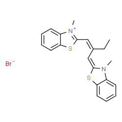 3-methyl-2-[2-[(3-methyl-3H-benzothiazol-2-ylidene)methyl]but-1-enyl]benzothiazolium bromide Structure