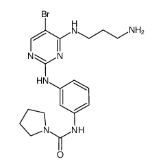 N-(3-((4-((3-aminopropyl)amino)-5-bromo-2-pyrimidinyl)amino)phenyl)-1-pyrrolidinecarboxamide Structure