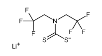 Carbamodithioic acid, bis(2,2,2-trifluoroethyl)-, lithium salt structure