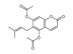 5,7-diacetoxy-6-(3'-methyl-2'-butenyl)coumarin结构式