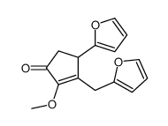 4-(furan-2-yl)-3-(furan-2-ylmethyl)-2-methoxycyclopent-2-en-1-one结构式