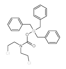 Carbamic acid, bis(2-chloroethyl)-, tris(phenylmethyl)silyl ester Structure