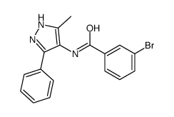 3-bromo-N-(5-methyl-3-phenyl-1H-pyrazol-4-yl)benzamide结构式